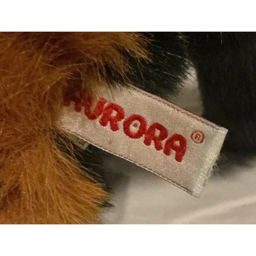 Aurora World Lemur Stuffie Plush Black & Brown Red 8